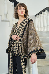 Gold & Black Tweed Cape