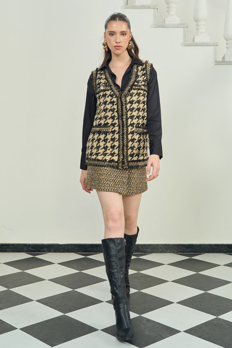 Gold Tweed Co-ord Set