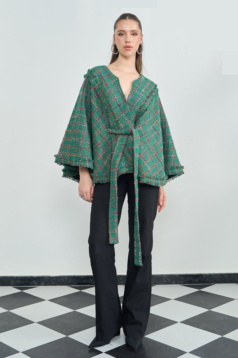 Green Tweed Cape