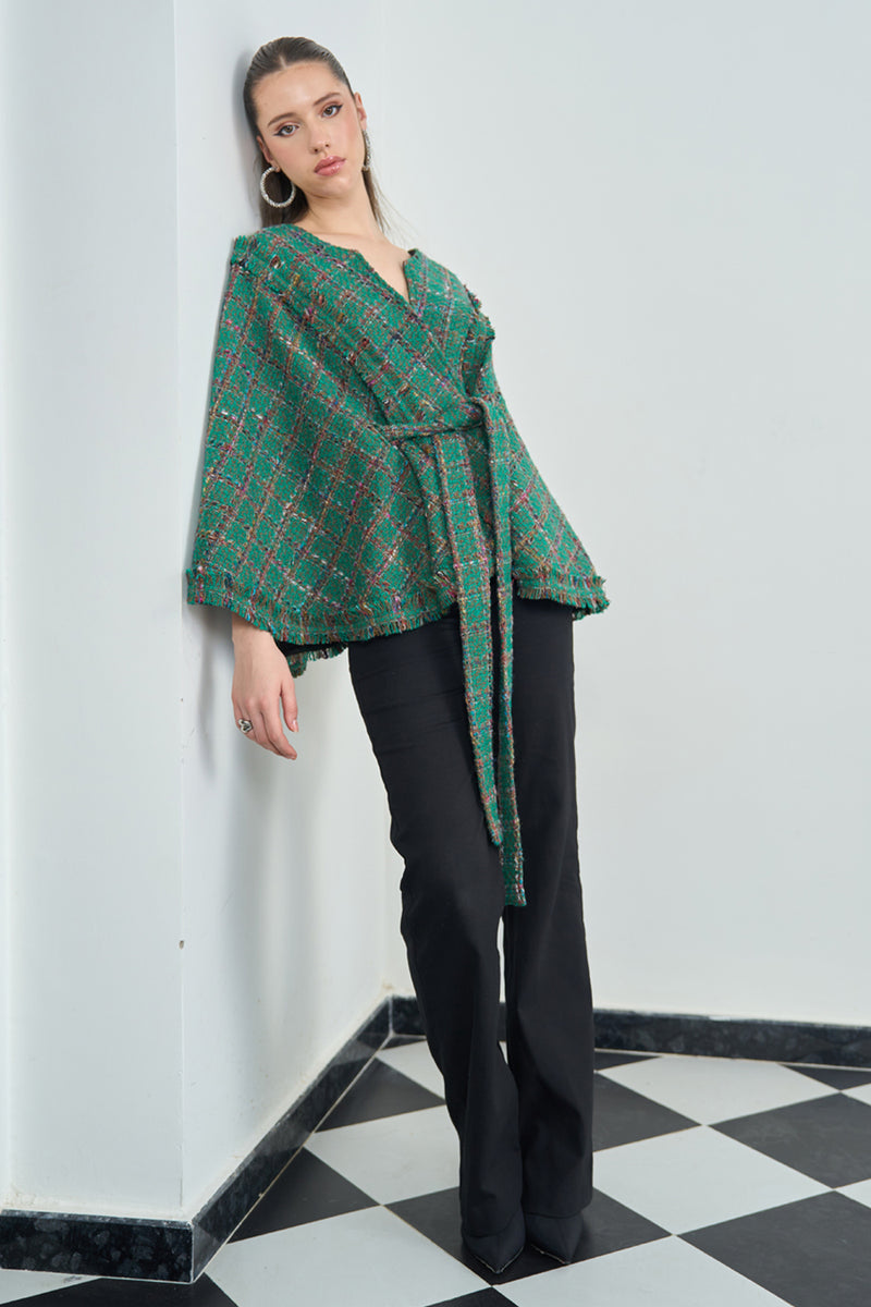 Green Tweed Cape