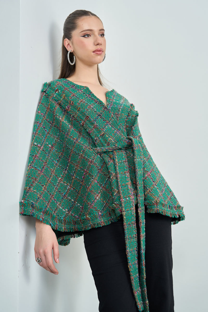 Green Tweed Cape