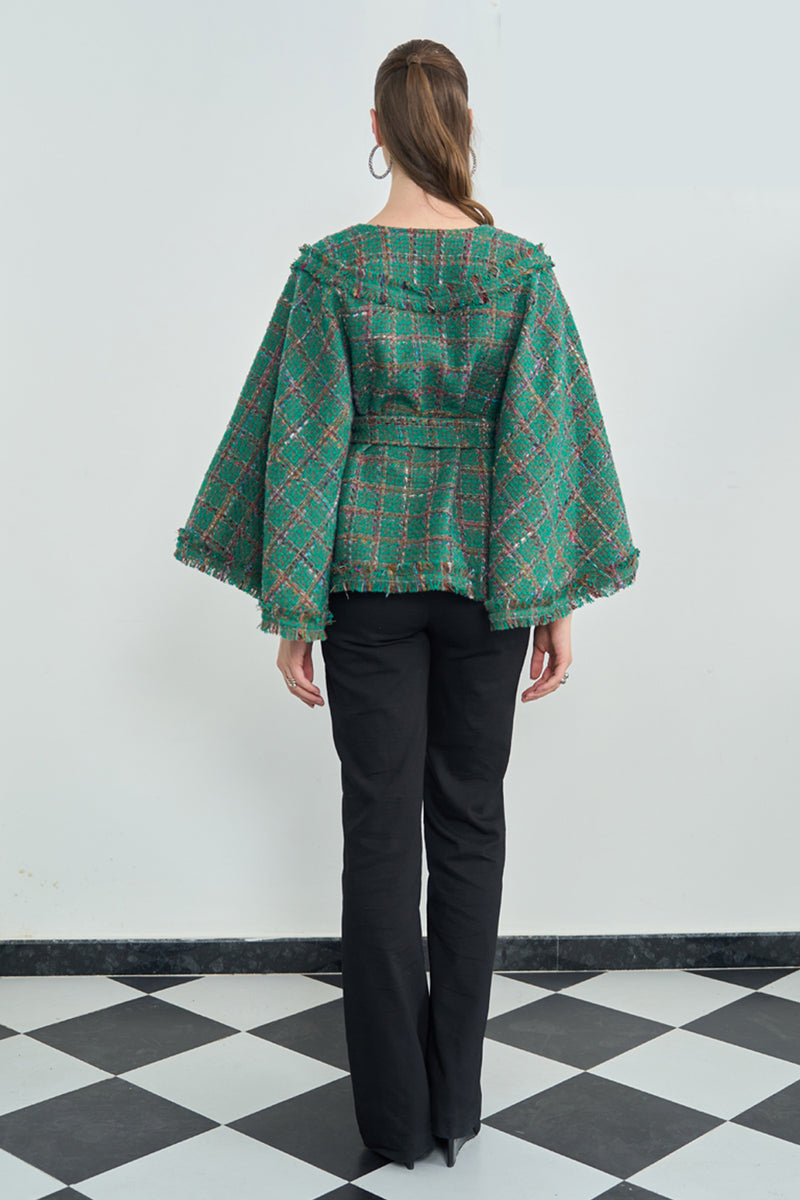 Green Tweed Cape
