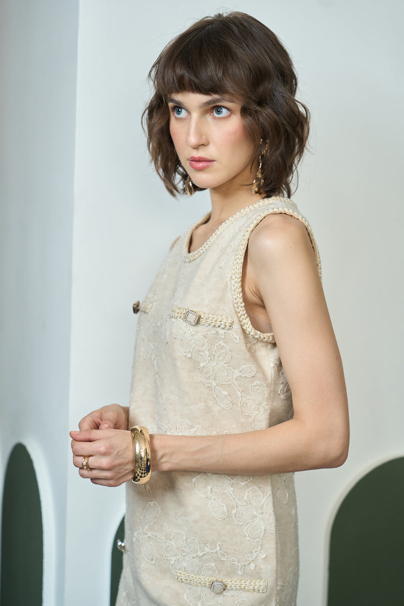 Ivory Embroidered Dress