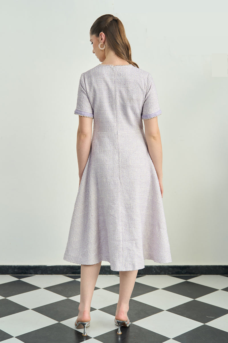 Lilac Tweed Long Dress