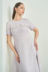 Lilac Tweed Long Dress