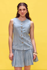 Azure Denim Vest