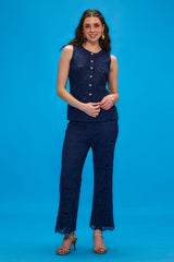 Evara Blue Lace Pants