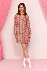 Lucille  Pink Check Dress