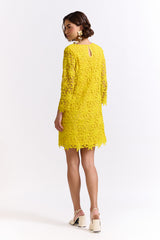 Niamh Yellow Lace Short Dress