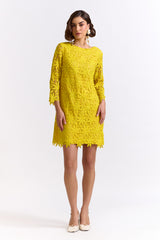 Niamh Yellow Lace Short Dress