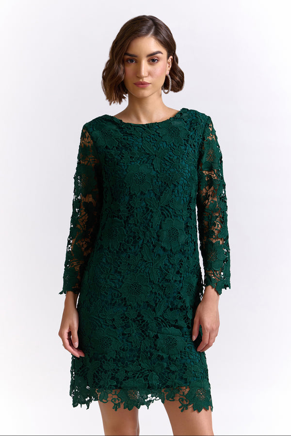 Niamh Green Lace Short Dress