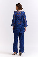 Elora Blue Lace Top