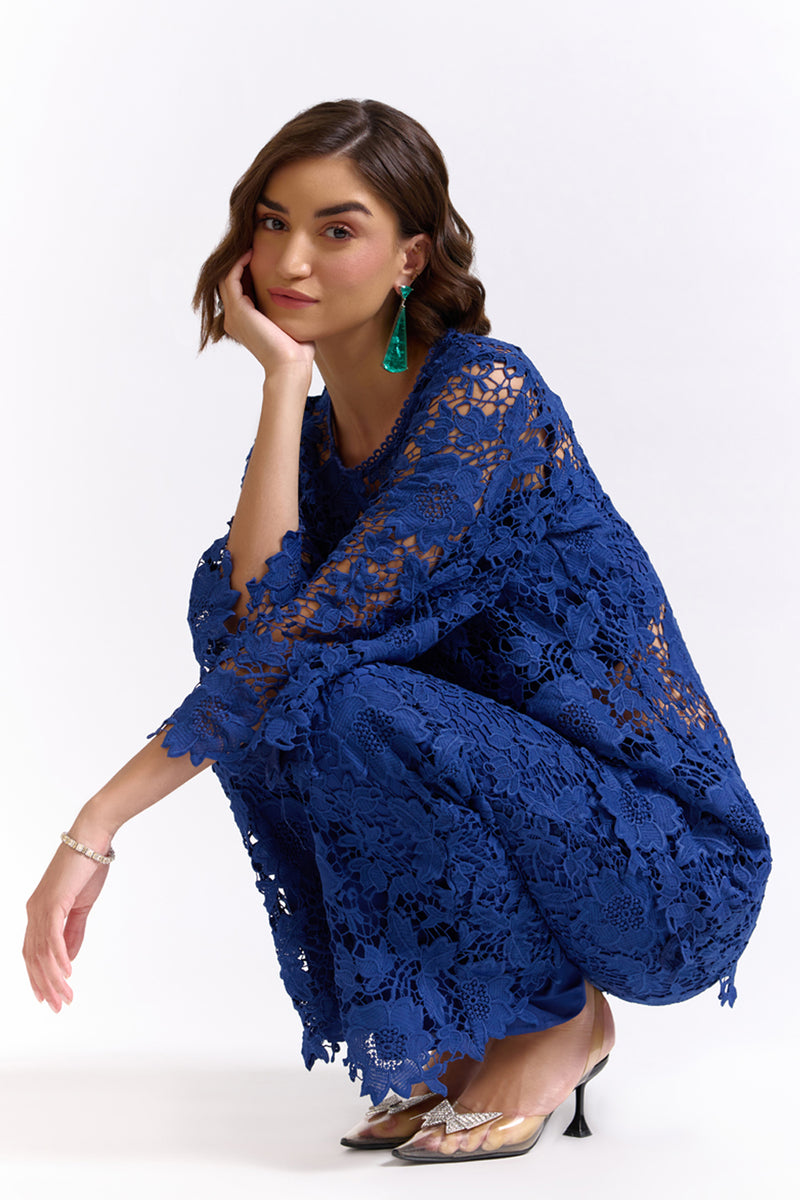 Elora Blue Lace Top