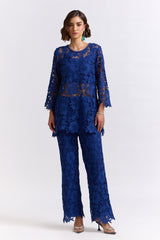 Elora Blue Lace Top