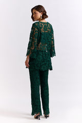 Elora Green Lace Top