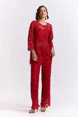 Elora Red Lace Co-ord Set