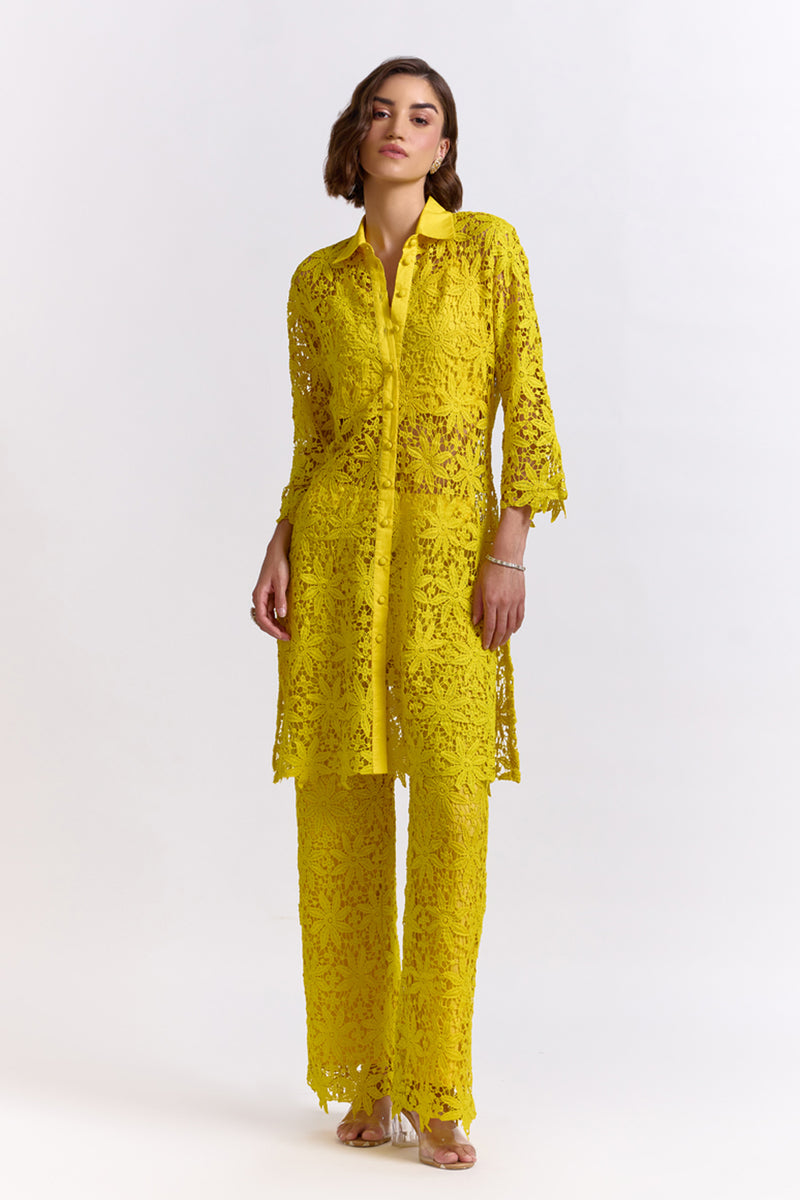 Kirin Yellow Lace Top