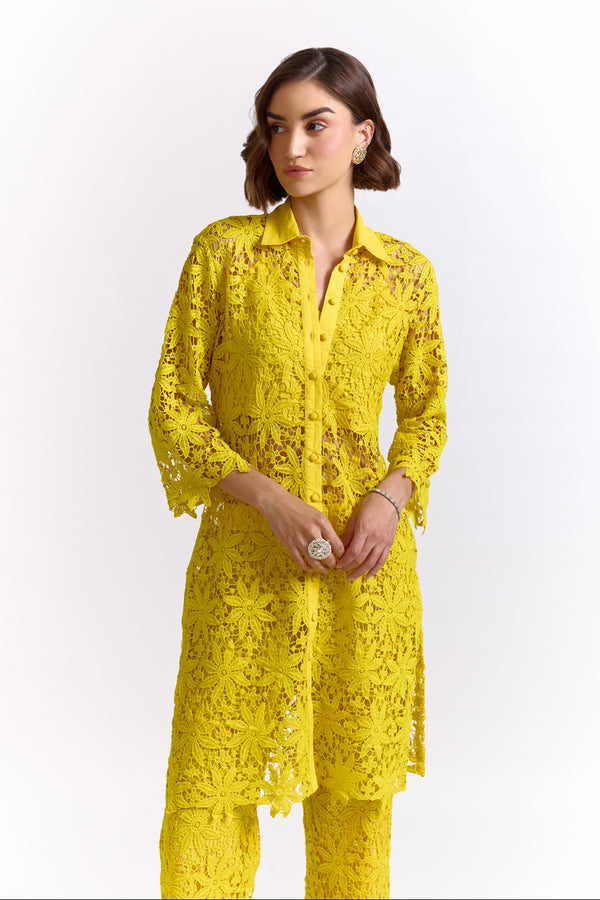 Kirin Yellow Lace Top