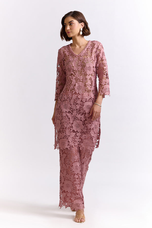 Anisa Onion Pink Lace Pants