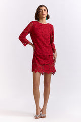 Niamh Red Lace Short Dress