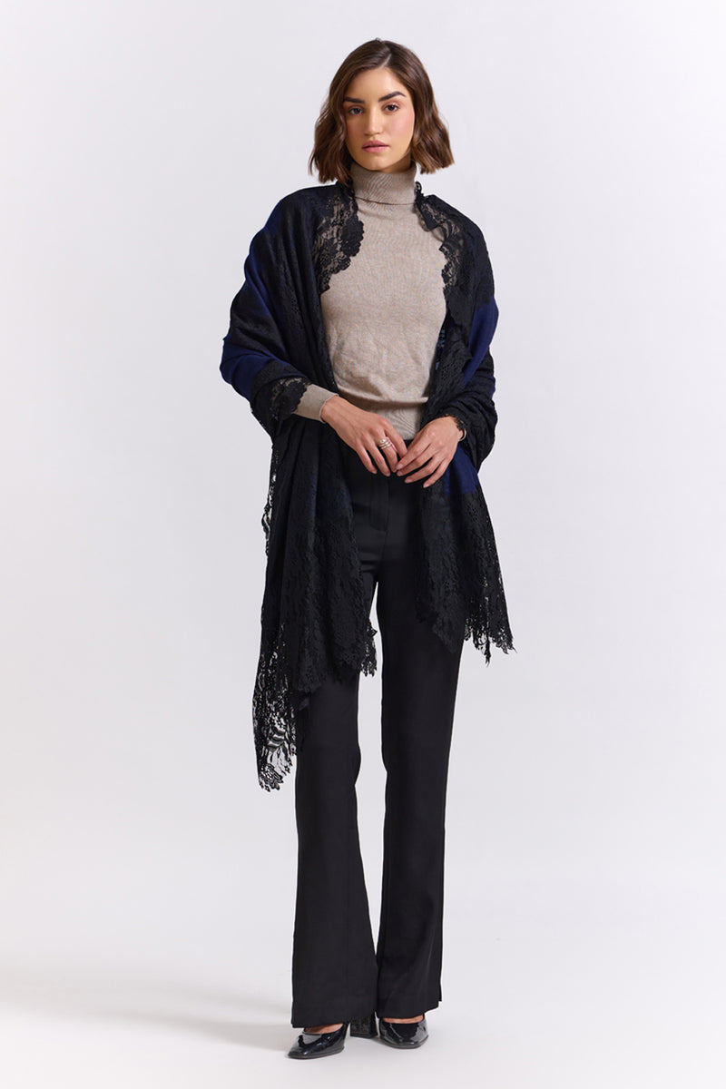 Dark Blue Pashmina Shawl – AVERIE