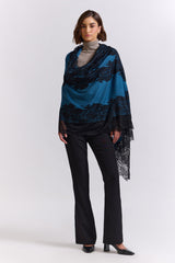 Blue & Black Pashmina Shawl