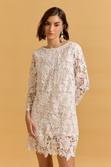 Niamh White Lace Short Dress