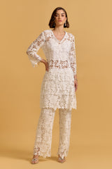 Anisa White Lace Co-ord Set