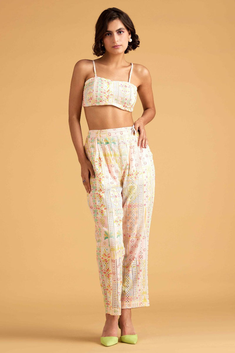 Pink Printed Schiffli Co-ord Set