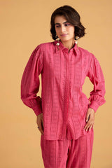 Hot Pink Schiffli Shirt