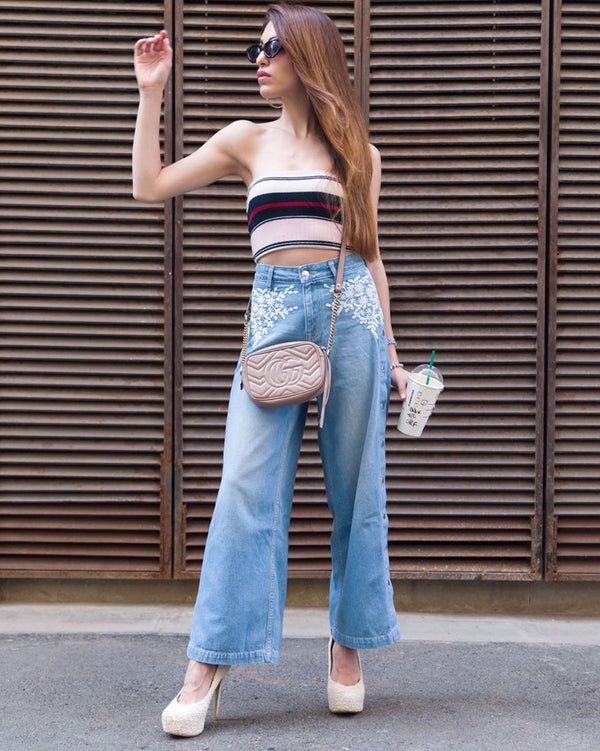Mia Sethna In Our Snap Button Jeans