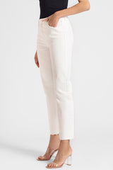 White Straight Pants