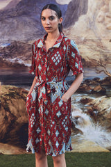 Verlene Kilim Print Midi Dress