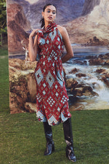Verlene Kilim Print Midi Skirt