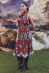 Verlene Kilim Print Midi Skirt