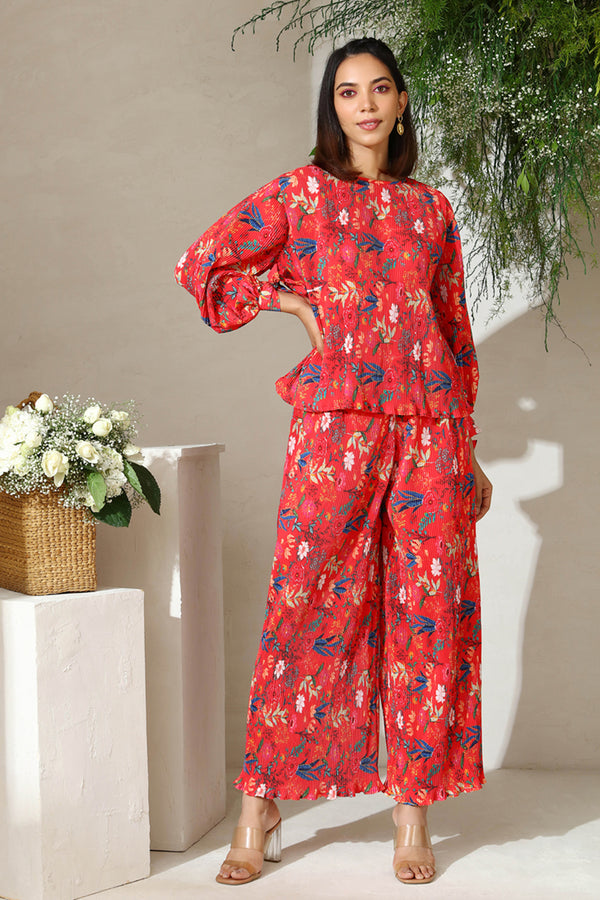 Floral Pleated Pants